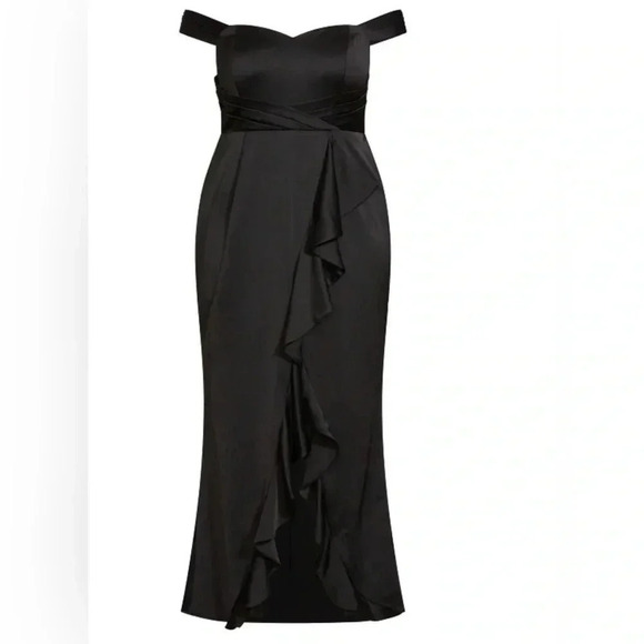 City Chic hypnotize black maxi dress size L/20 - Picture 5 of 15